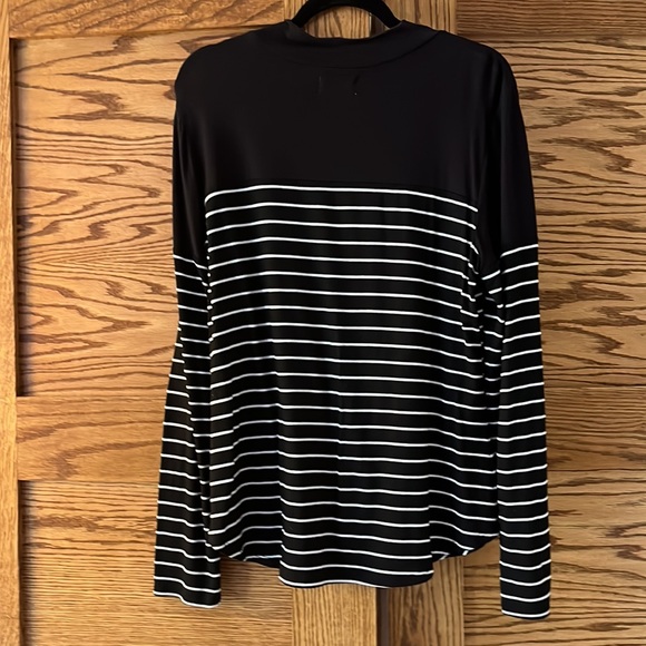Maurices Black Turtleneck with White Stripes, Medium - Picture 2 of 3